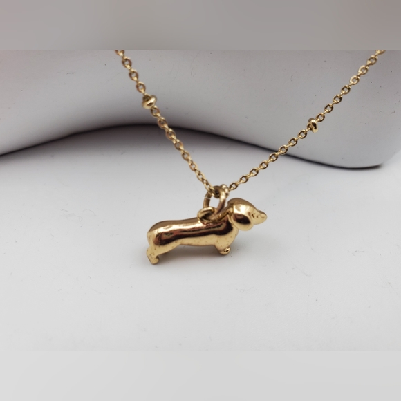 Jewelry - Dachhound weener dog gold plated necklace N1708